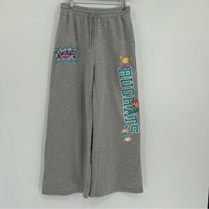 Women's Wide Legged Nickelodeon Rugrats Grey Sweatpants Medium